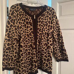 Jones New York Animal Print Light Jacket Size Extra Large